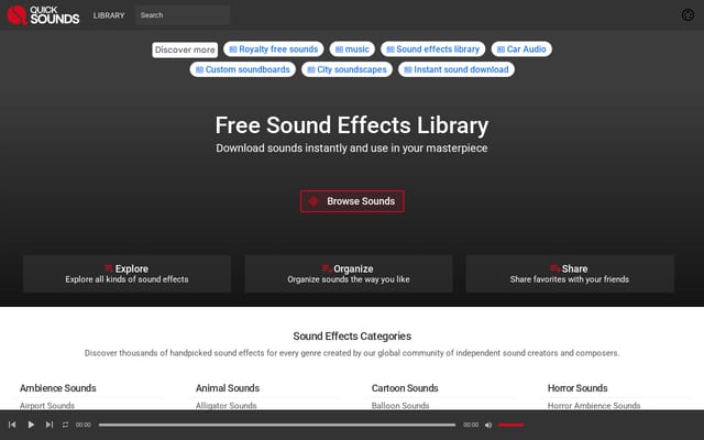 Screenshot of quicksounds.com