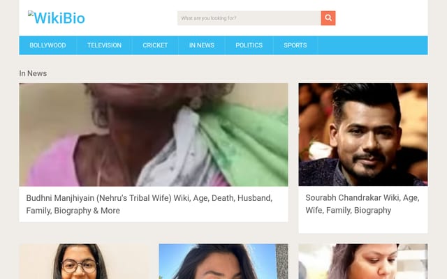 Screenshot of wikibio.in