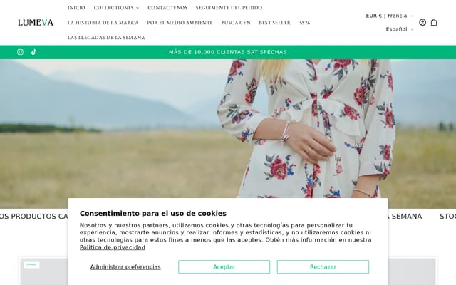 Screenshot of lumeva.eu