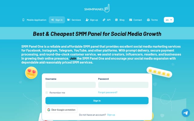 Screenshot of smmpanelone.com