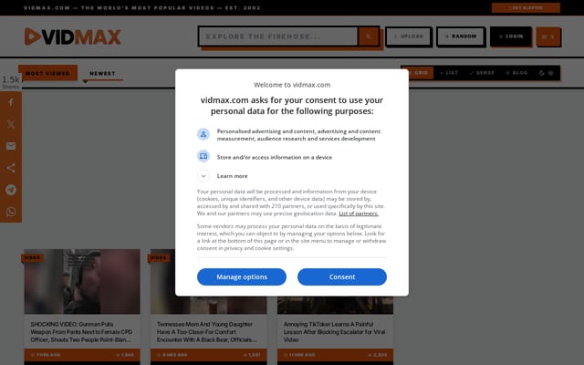 Screenshot of vidmaxviral.com