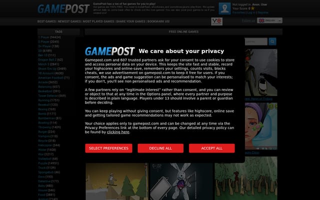 Screenshot of gamepost.com
