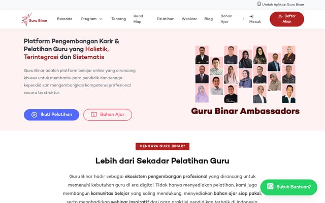 Screenshot of gurubinar.id