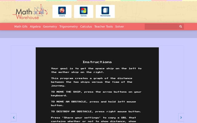 Screenshot of mathwarehouse.com