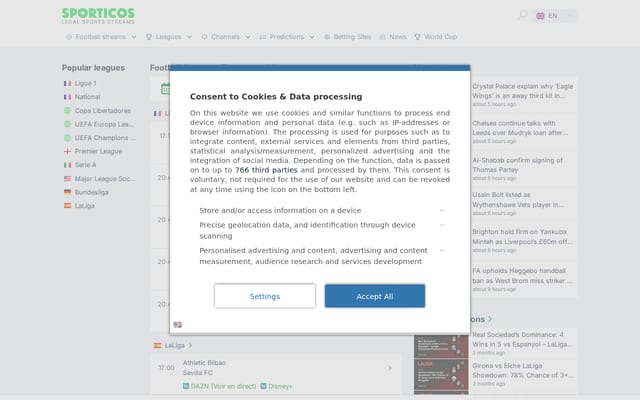 Screenshot of sporticos.com