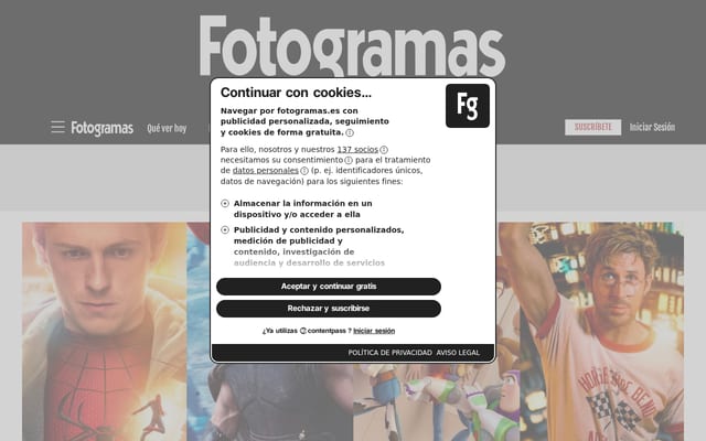 Screenshot of fotogramas.es