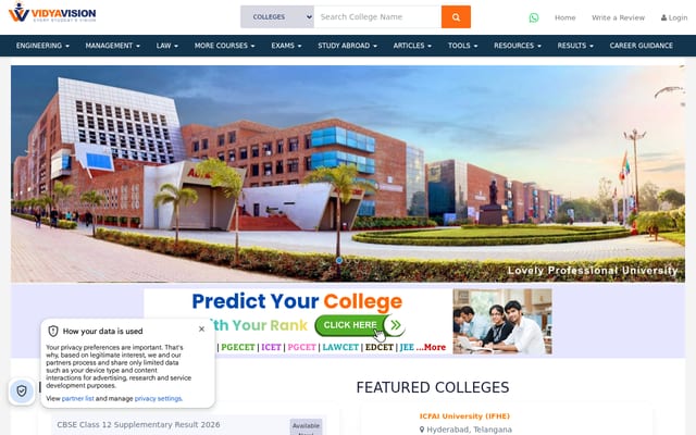 Screenshot of vidyavision.com