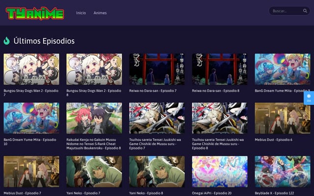 Screenshot of tyanime.net