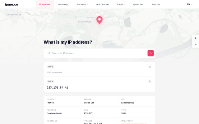 Screenshot of ipcost.com