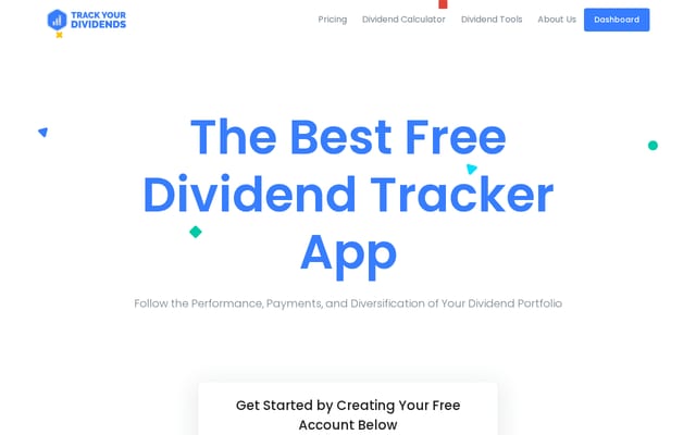 Screenshot of trackyourdividends.com