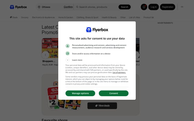 Screenshot of flyerbox.ca