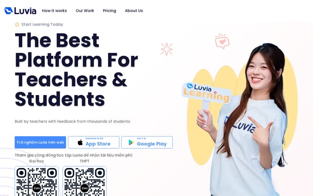 Screenshot of luvialearning.com