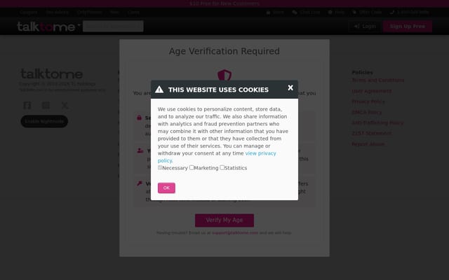 Screenshot of talktome.com