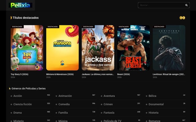 Screenshot of pelixia.com