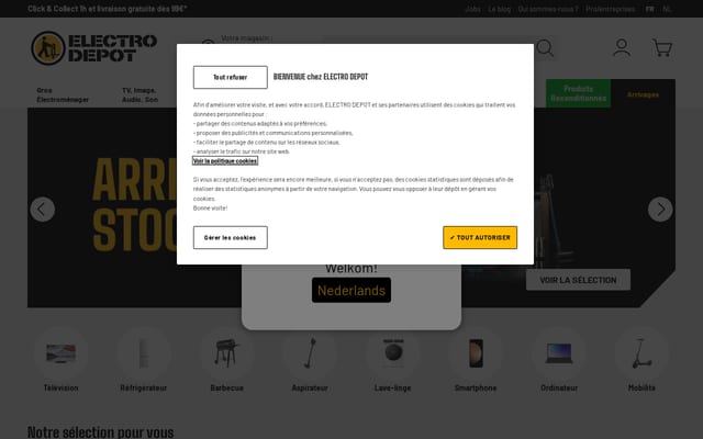 Screenshot of electrodepot.be