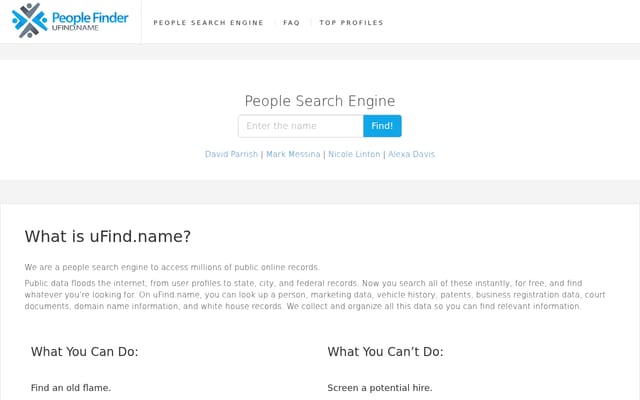 Screenshot of ufind.name