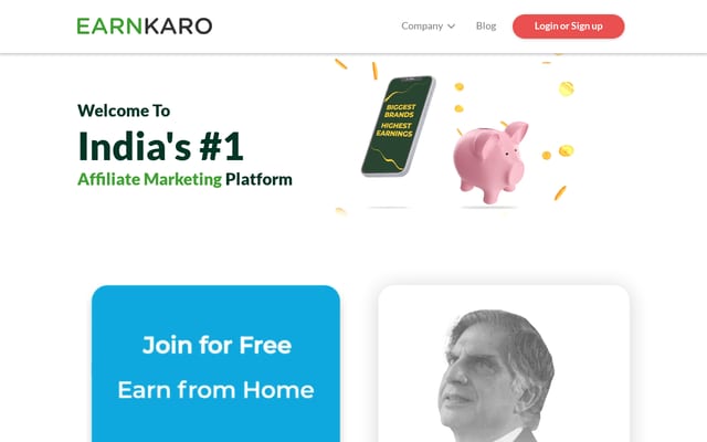 Screenshot of earnkaro.com