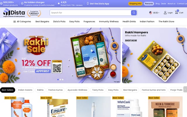 Screenshot of distacart.com