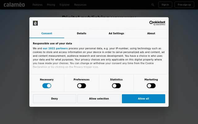 Screenshot of calameo.com