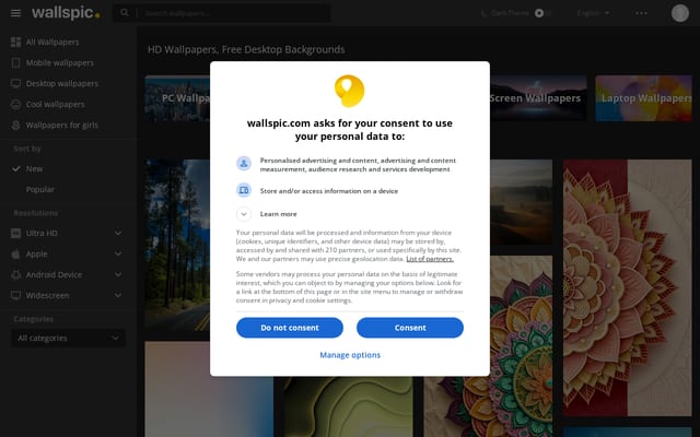 Screenshot of wallspic.com