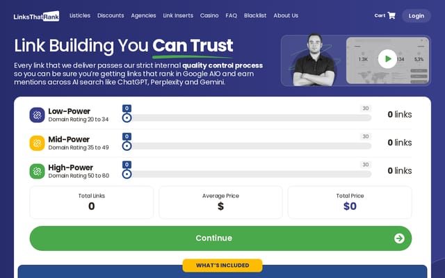 Screenshot of linksthatrank.com