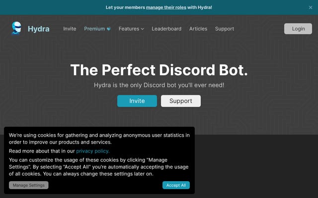 Screenshot of hydra.bot