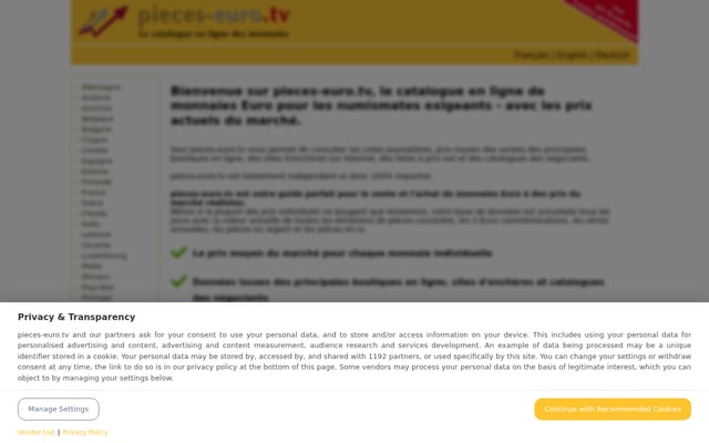 Screenshot of pieces-euro.tv