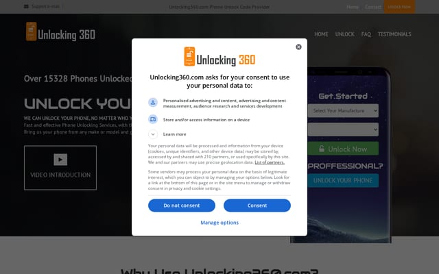 Screenshot of unlocking360.com