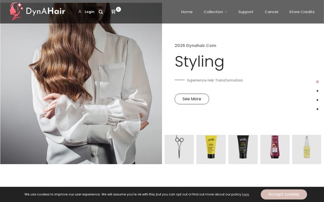 Screenshot of dynahair.com