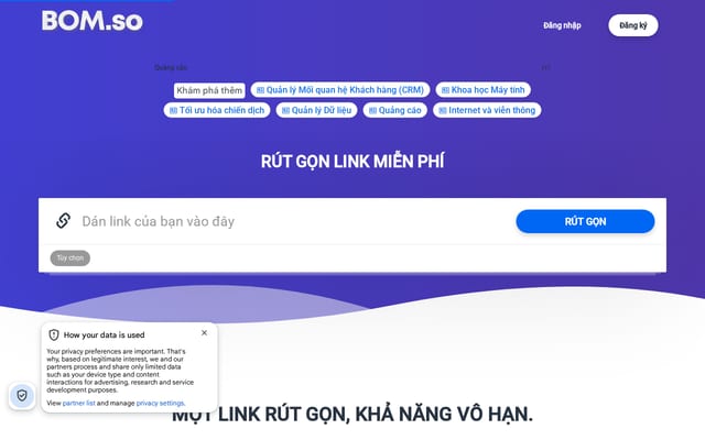 Screenshot of bom.to