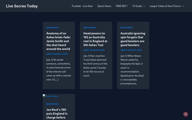Screenshot of live-scores-today.com