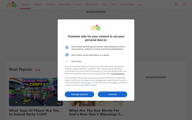 Screenshot of testname.me