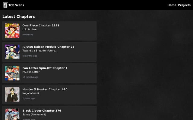 Screenshot of tcbonepiecechapters.com
