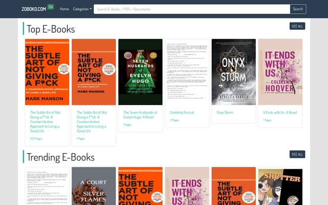 Screenshot of zoboko.com