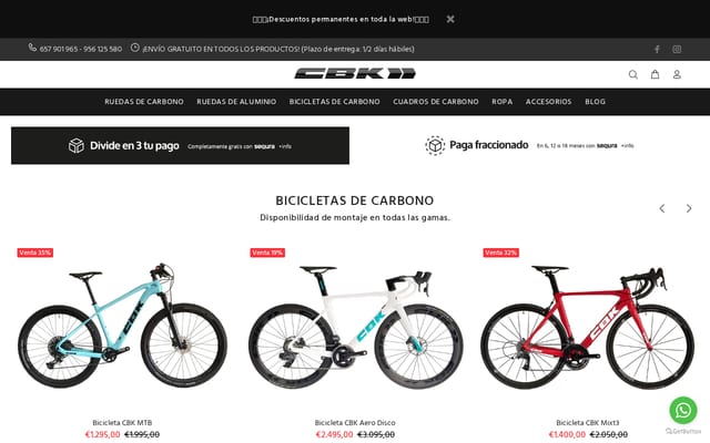 Screenshot of carbonbikes.es