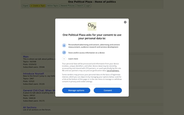 Screenshot of onepoliticalplaza.com