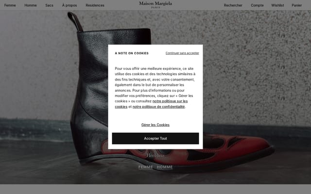 Screenshot of maisonmargiela.com