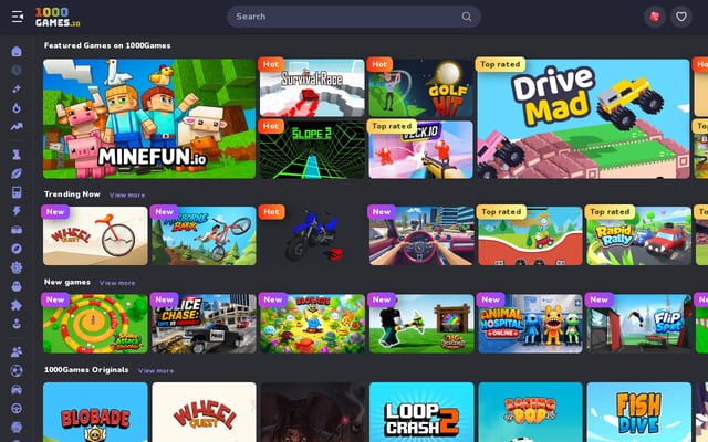 Screenshot of 1000games.io