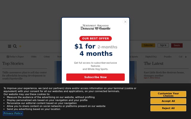 Screenshot of nwaonline.com
