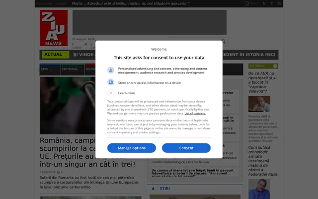 Screenshot of ziuanews.ro
