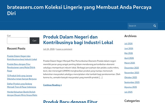 Screenshot of brateasers.com