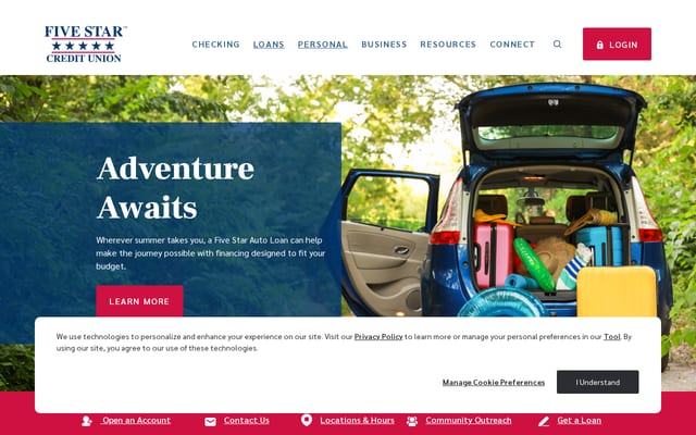 Screenshot of fivestarcu.com