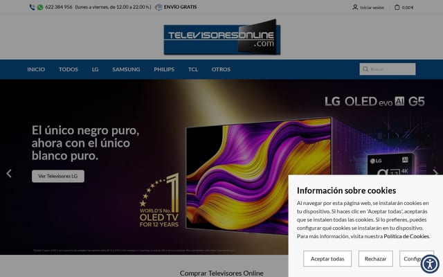 Screenshot of televisoresonline.com