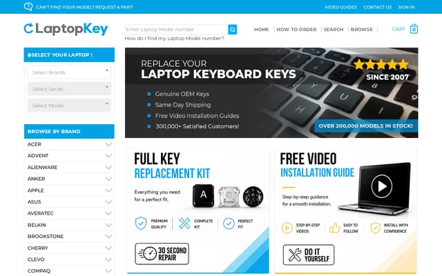 Screenshot of laptopkey.com