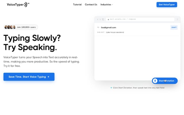 Screenshot of voicetyper.com