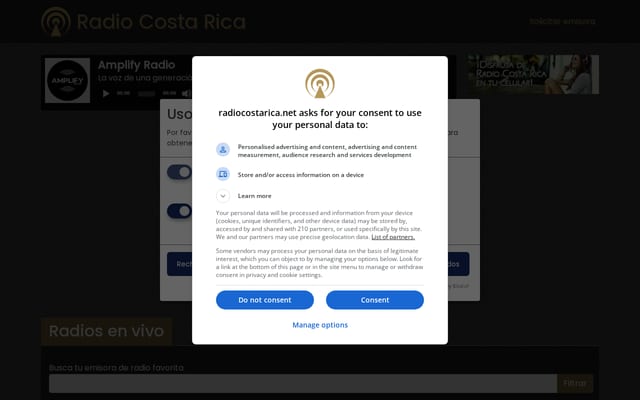 Screenshot of radiocostarica.net