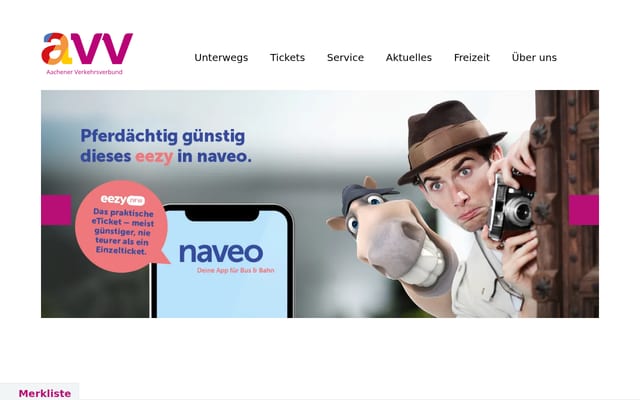 Screenshot of avv.de