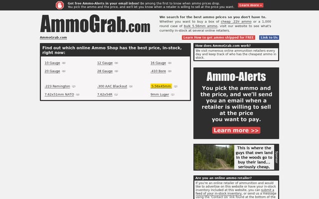 Screenshot of ammograb.com