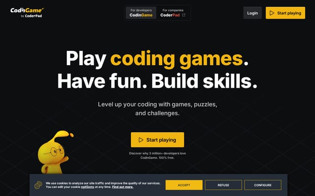 Screenshot of codingame.com