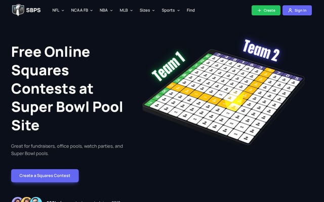 Screenshot of superbowlpoolsite.com